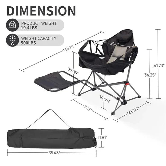 Heavy-Duty 450lbs Hammock Camping Chair – Portable Swing Seat with Pedal | Outdoor-Approved