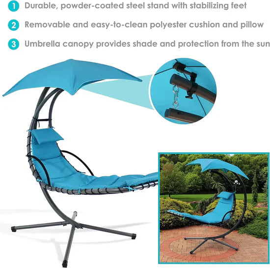 Steel Ergonomic Hammock Chair – Includes Premium Cushions & Pillows | Ultimate Comfort